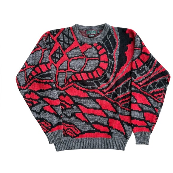 Vintage Other - Vintage 80s/90s Abstract Acrylic Knit Sweater Mens Medium